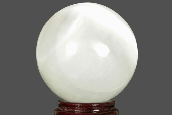4 1/2" Large Selenite Spheres - With Stand - Photo 1